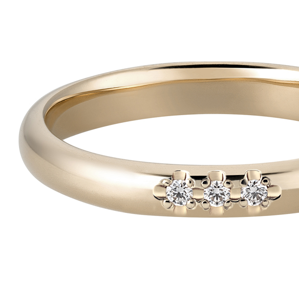 K18 カラーゴールドリング〕K18 リング シャンパンゴールド (幅約2.8mm