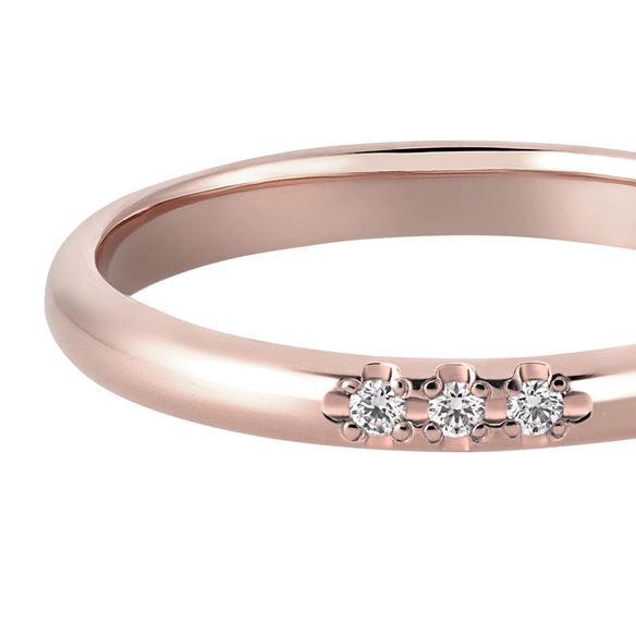 K18 カラーゴールドリング〕K18 リング ピンクゴールド (幅約2.2mm