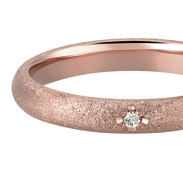 K18 カラーゴールドリング〕K18 リング ピンクゴールド (幅約2.8mm