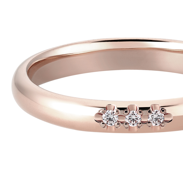 K18 カラーゴールドリング〕K18 リング ピンクゴールド (幅約2.8mm