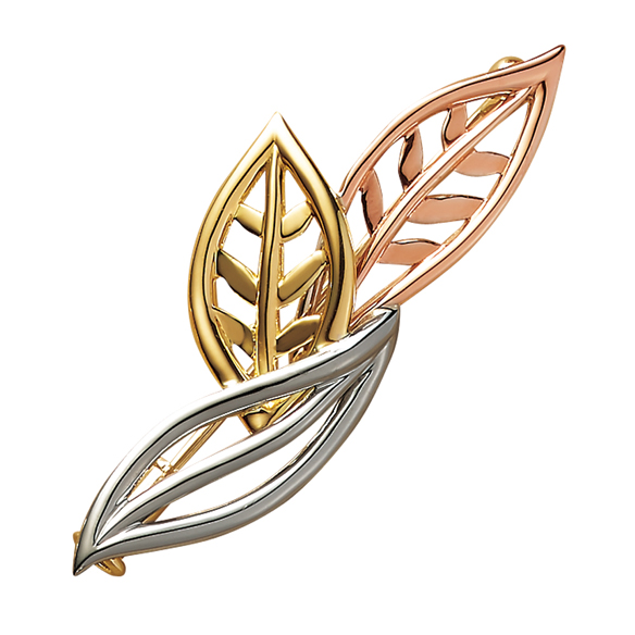 プラチナ/ゴールド スリーカラー ブローチ | 高品質 金・プラチナ