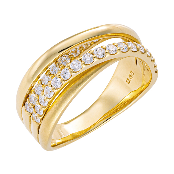 ギンザクロスオーバー〕K18イエローゴールド ダイヤモンド リング | 高