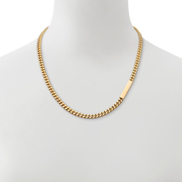 K18イエローゴールド プレートチェーンネックレス （2面カット/キヘイ