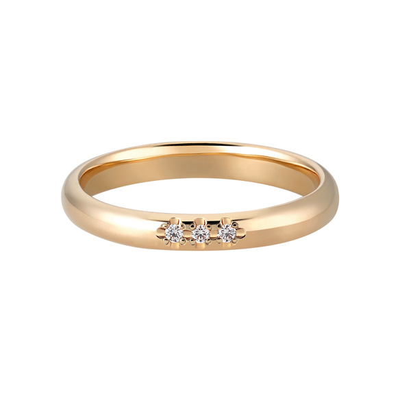 K18 カラーゴールドリング〕K18 リング オレンジゴールド (幅約2.8mm