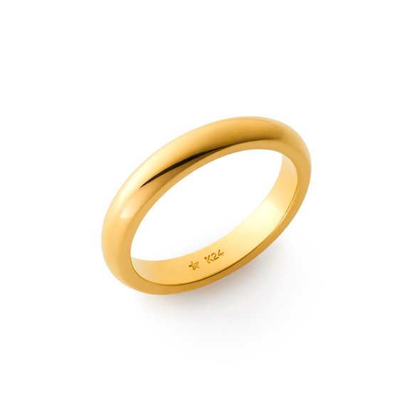 純金 甲丸 リング（幅約3mm） | 高品質 金・プラチナ