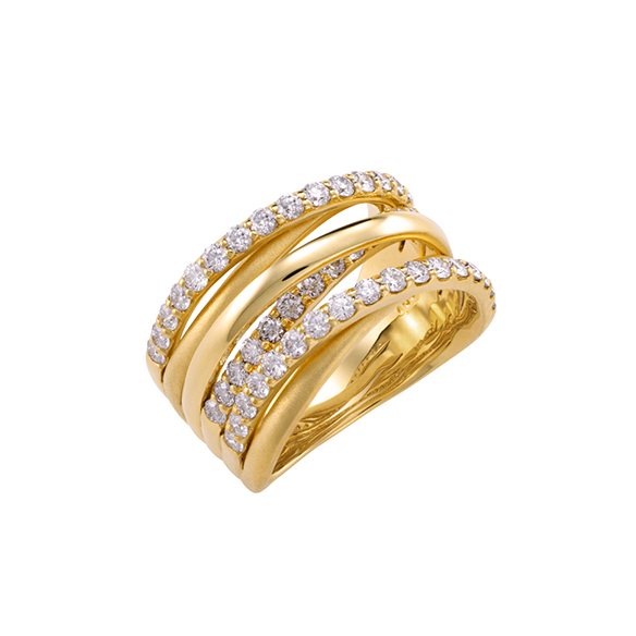 ギンザクロスオーバー〕K18イエローゴールド ダイヤモンド リング | 高