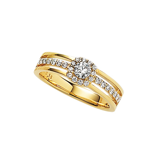 通販限定】K18イエローゴールド 0.18カラット ダイヤモンド リング