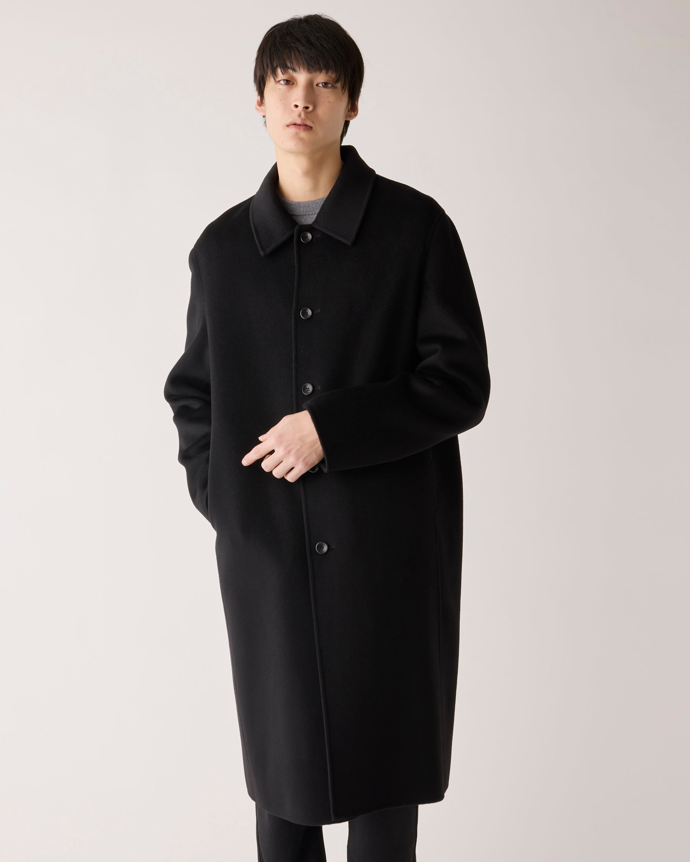 アタッチメント】W/CA DOUBLE FACE BEAVER CLOTH BALLOCOLLAR COAT