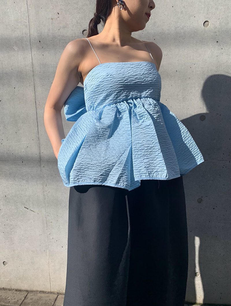 CECILIE BAHNSEN|バックリボン トップス-ブルー をレンタルする| 結婚