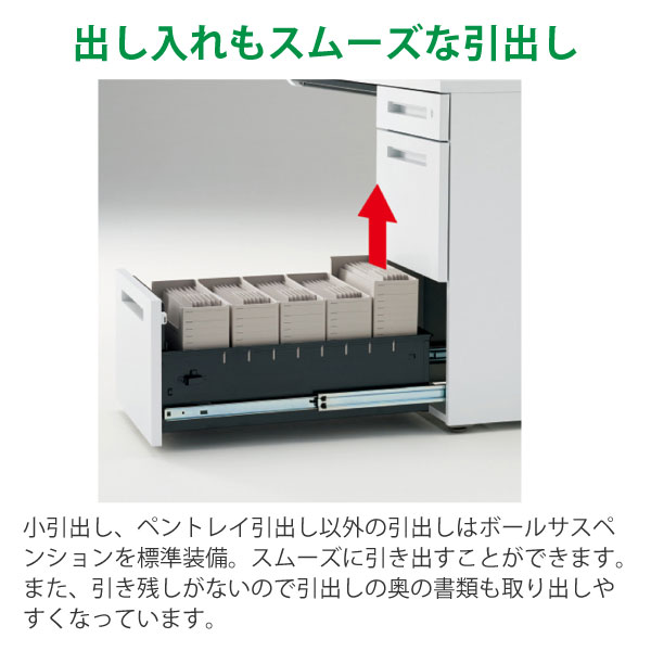 CZRワゴン A4・2段 深型ペントレイ付 CZR-046MRCB-W9｜オフィスデスク