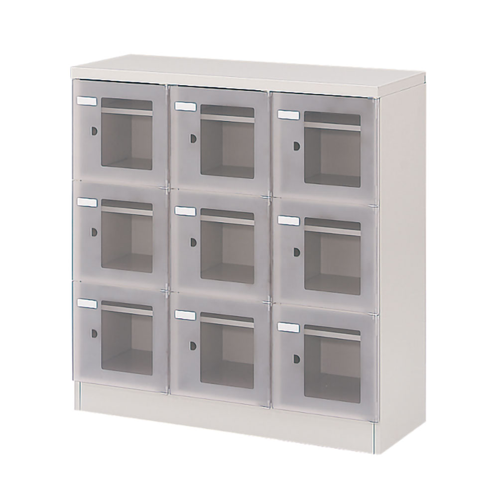 シューズボックスDS 扉付タイプ 9人用 HDS-9933TB-WECW｜オフィス収納