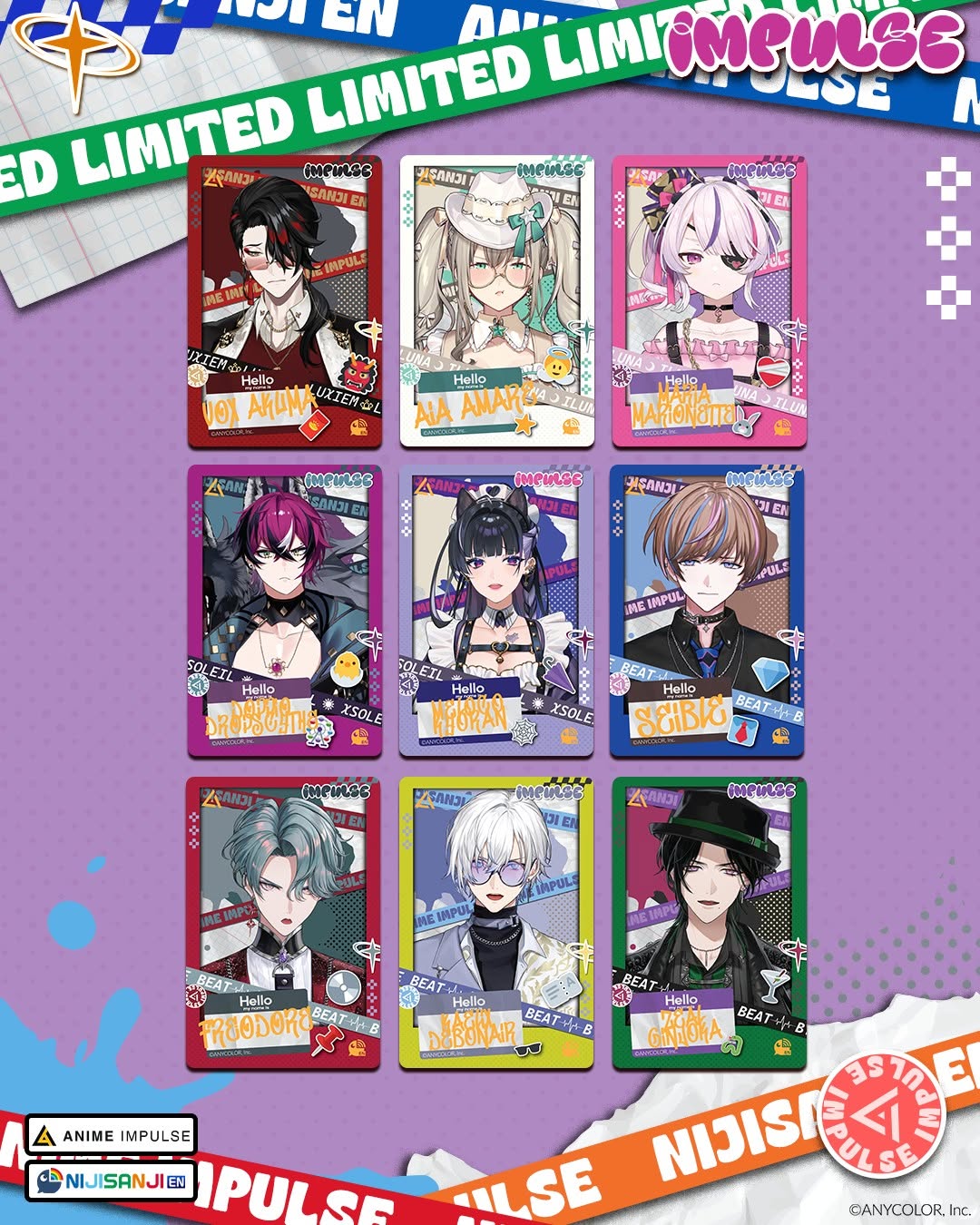 NIJISANJI EN X ANIME Impulse Random Photocard Series 3 (LIMIT 50