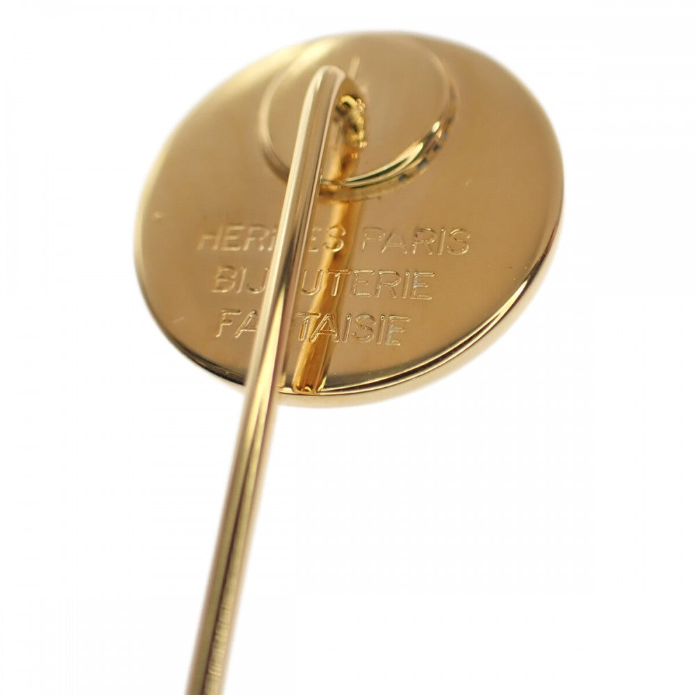 エルメス HERMES セリエ ピン ブローチ メタル ゴールド レディース