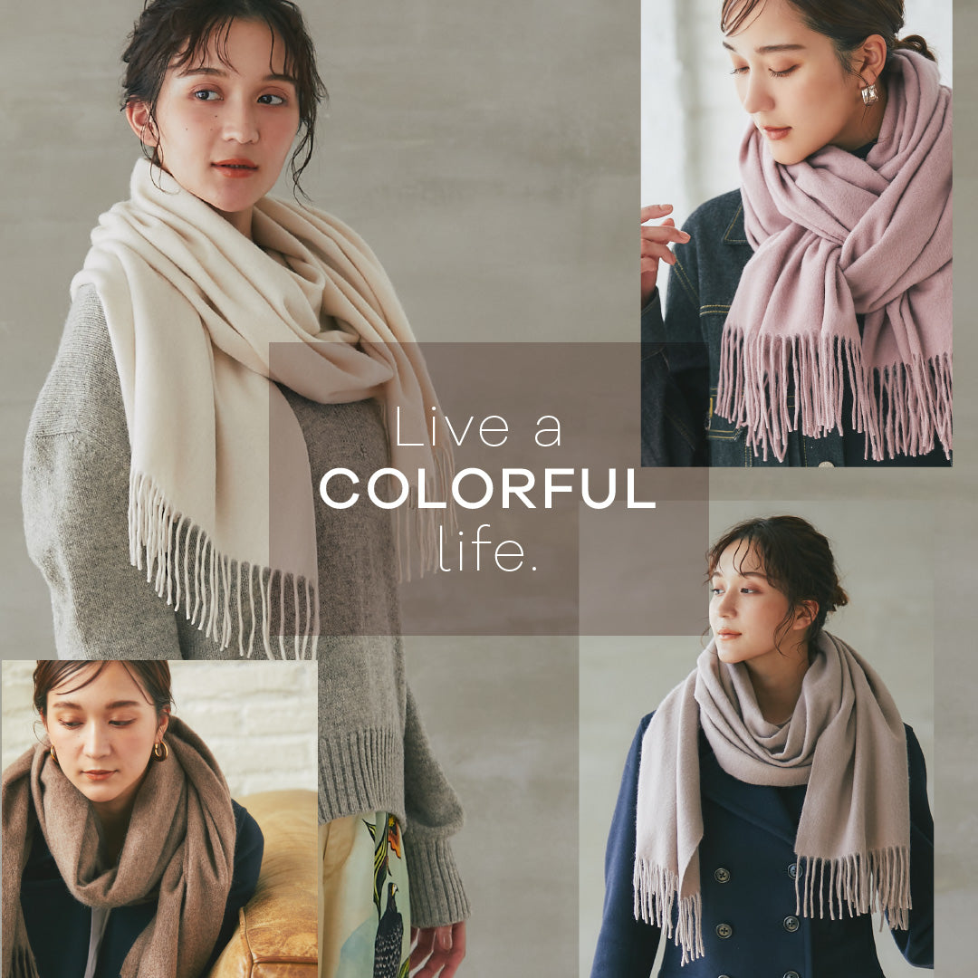 カシミヤ大判 ストール カーキ – INTERMODE KAWABE