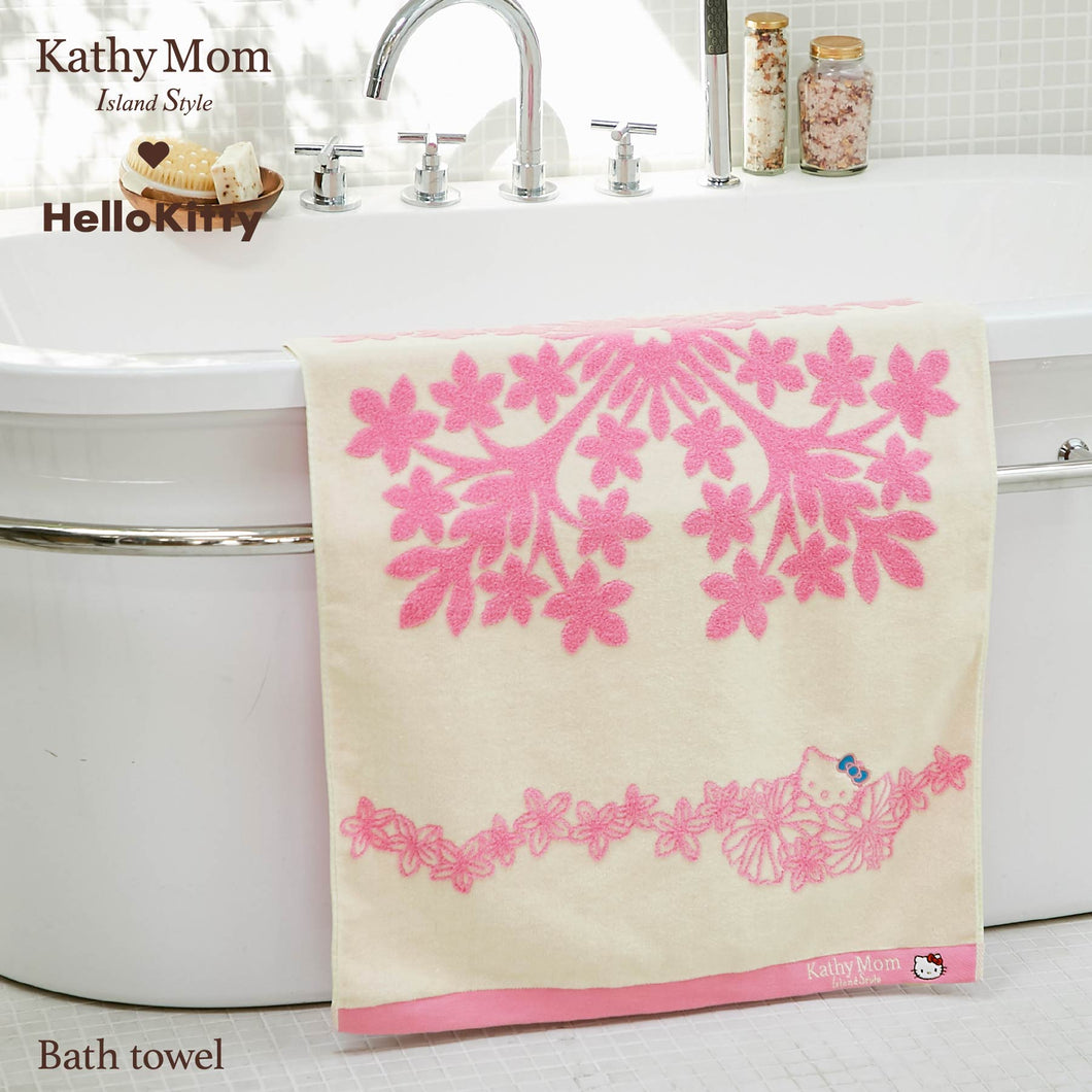 バスタオル ハワイアンキルト柄 ハローキティ＆レイ（キャシーマム