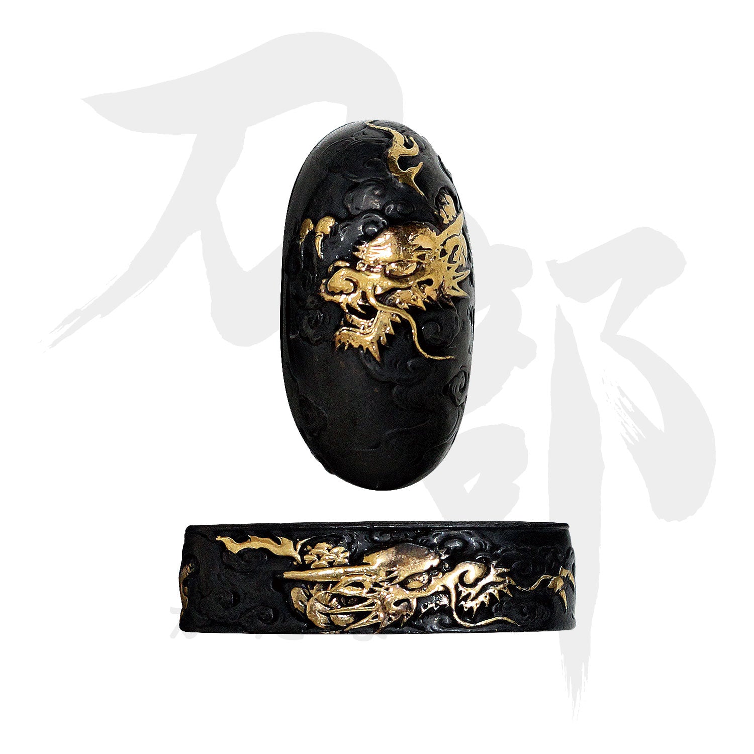 真鍮地 雲龍図縁頭｜現代物金具の販売 刀部 かたなべ – 刀部オンライン