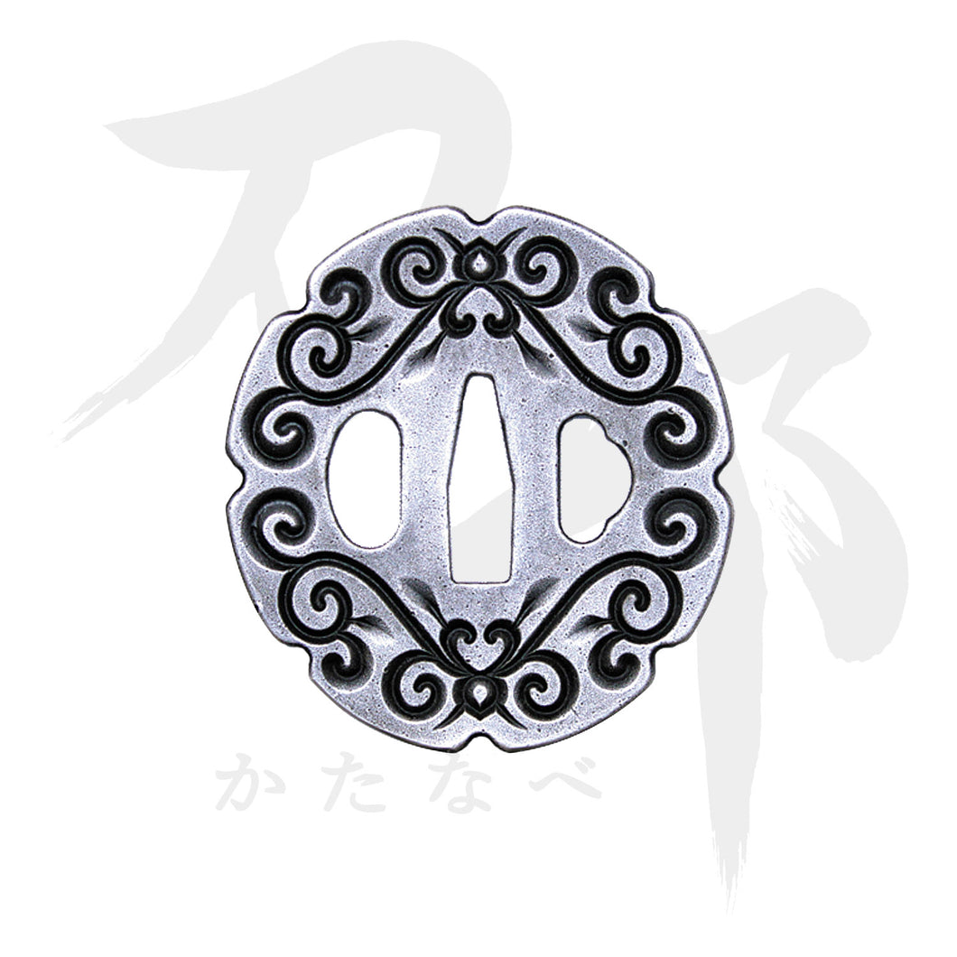 鉄地 倶利彫図鍔｜現代物金具の販売 刀部 かたなべ – 刀部オンライン
