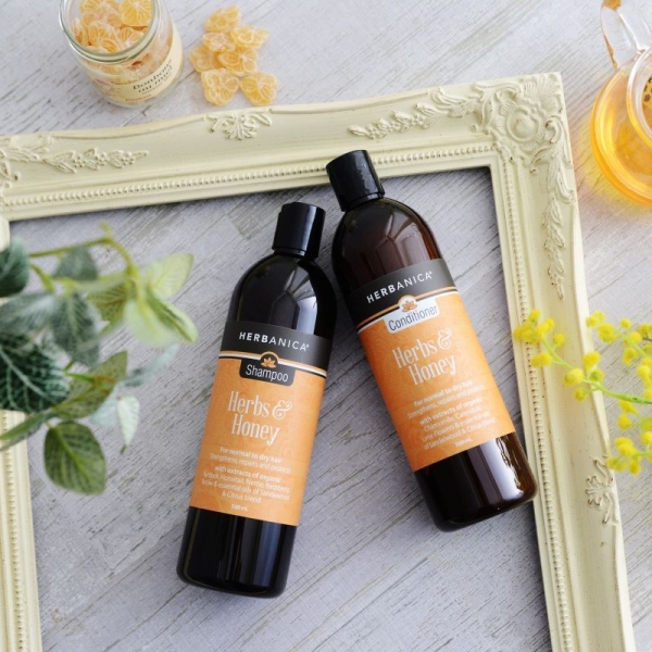 蜂蜜とハーブの恵み シャンプー＆コンディショナーセット／HERBANICA