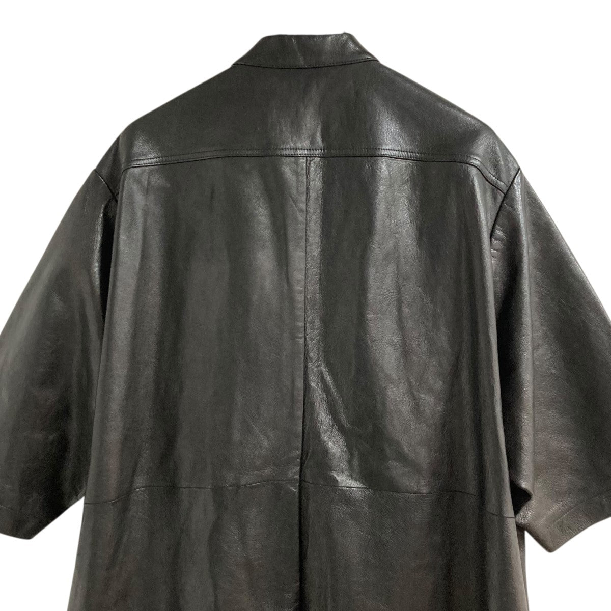 RICK OWENS(リックオウエンス) レザーシャツジャケット ブラック