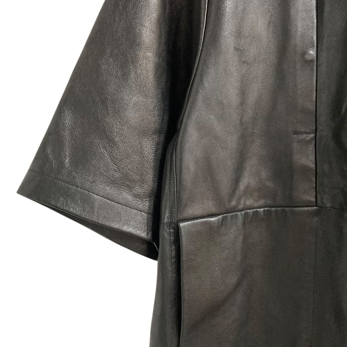 RICK OWENS(リックオウエンス) レザーシャツジャケット ブラック