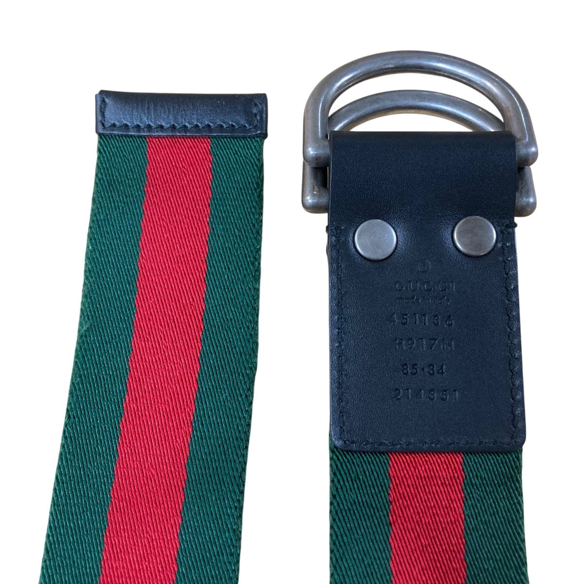 GUCCI(グッチ) シェリーラインベルト 451136 グリーン×レッド サイズ