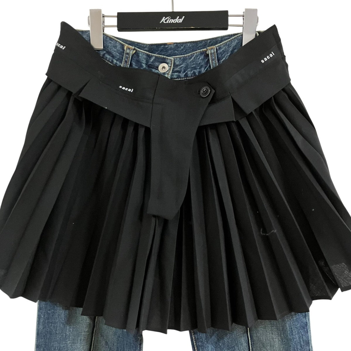 sacai(サカイ) プリーツスカートドッキング レイヤードフレアデニム