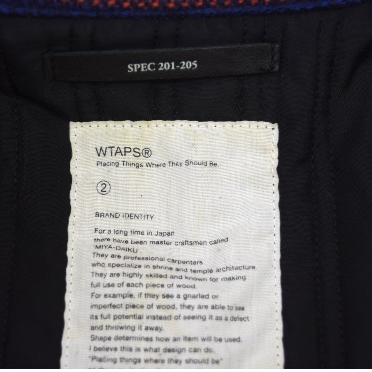 WTAPS(ダブルタップス) LAMBER JACK／JACKET．WOOL．MELTONチェック