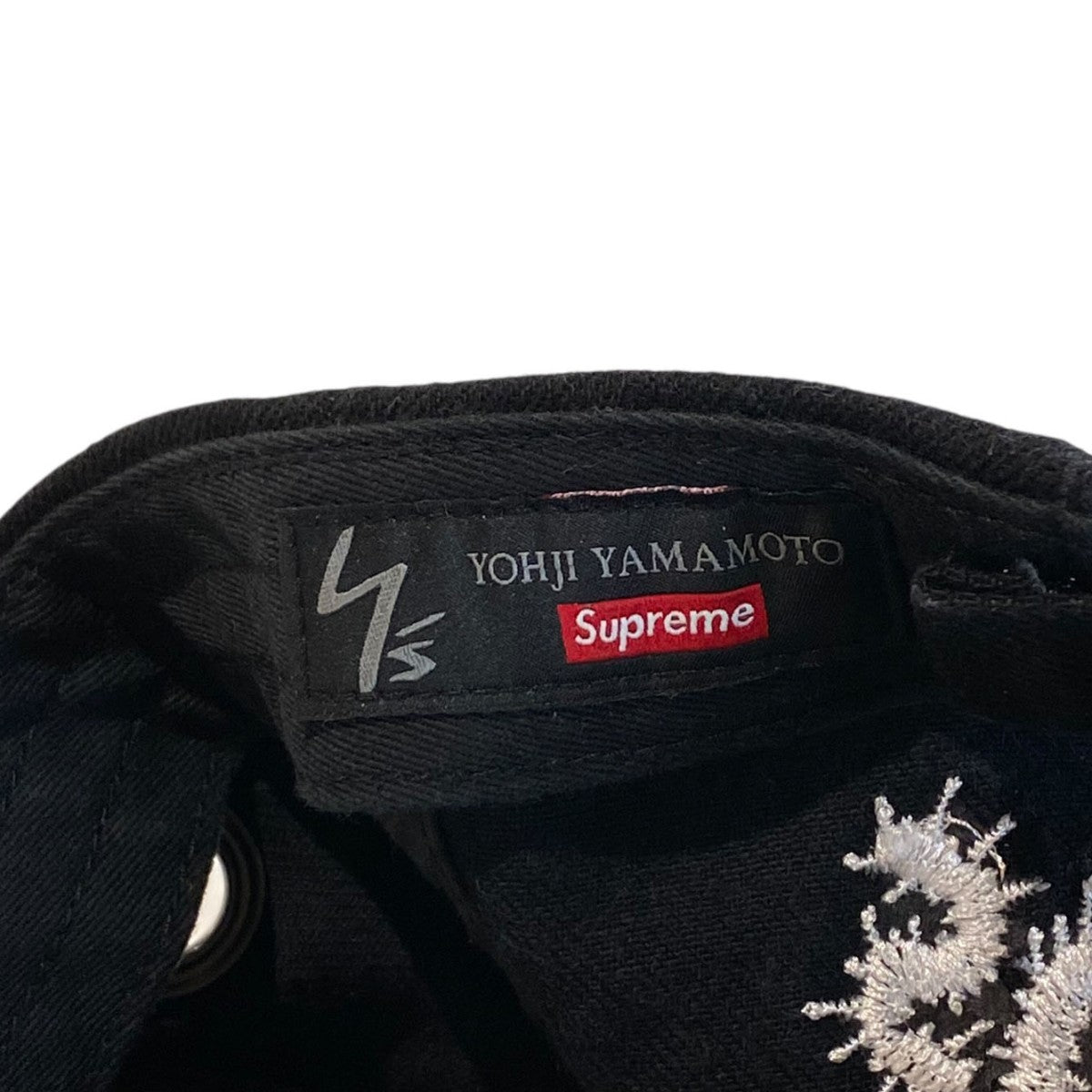 Y's Yohji Yamamoto×Supreme Grommet 6-Panel Cap ガーメント加工ロゴ