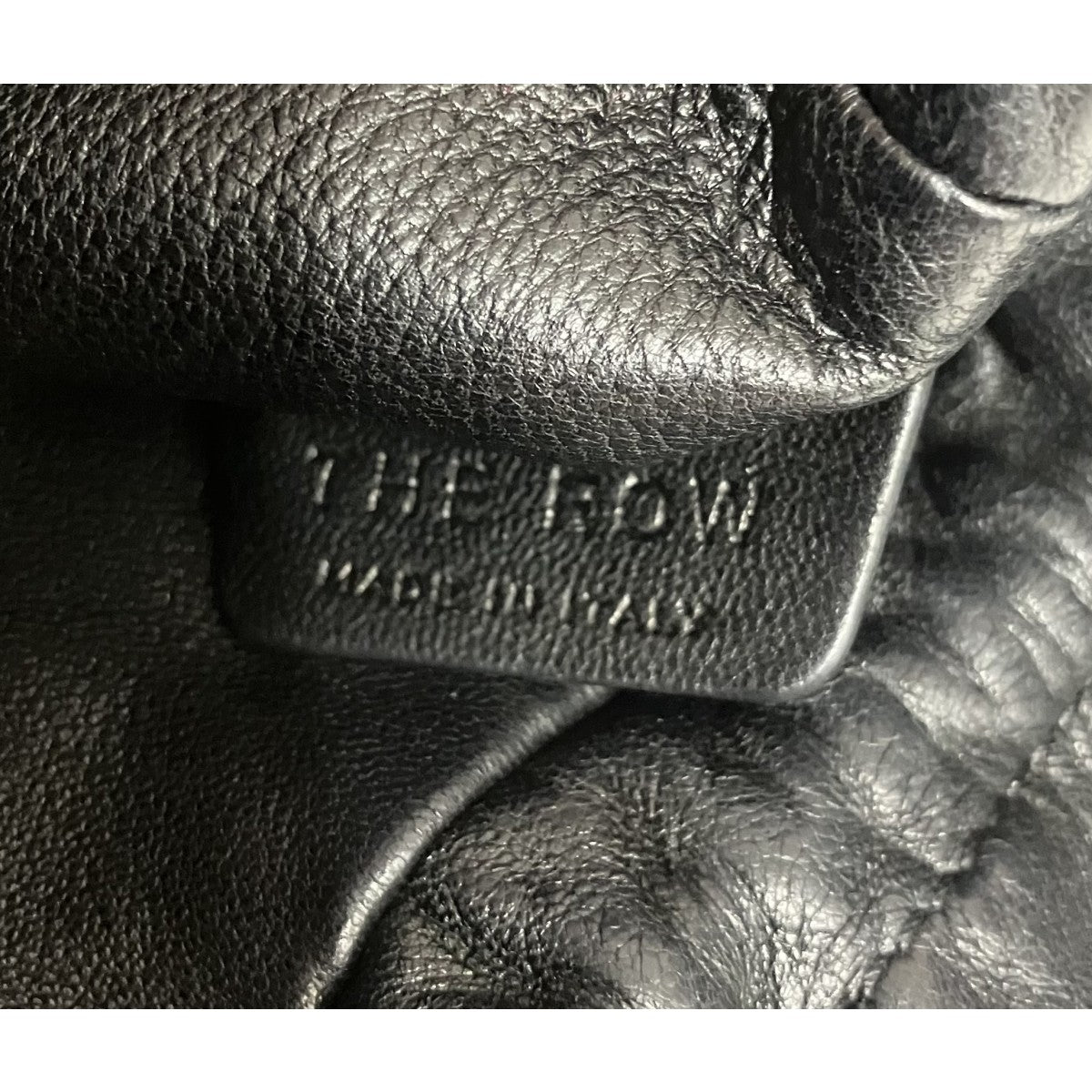 THE ROW(ザロウ) 「SPORTY POUCH」ナッパレザー巾着ポーチ ブラック