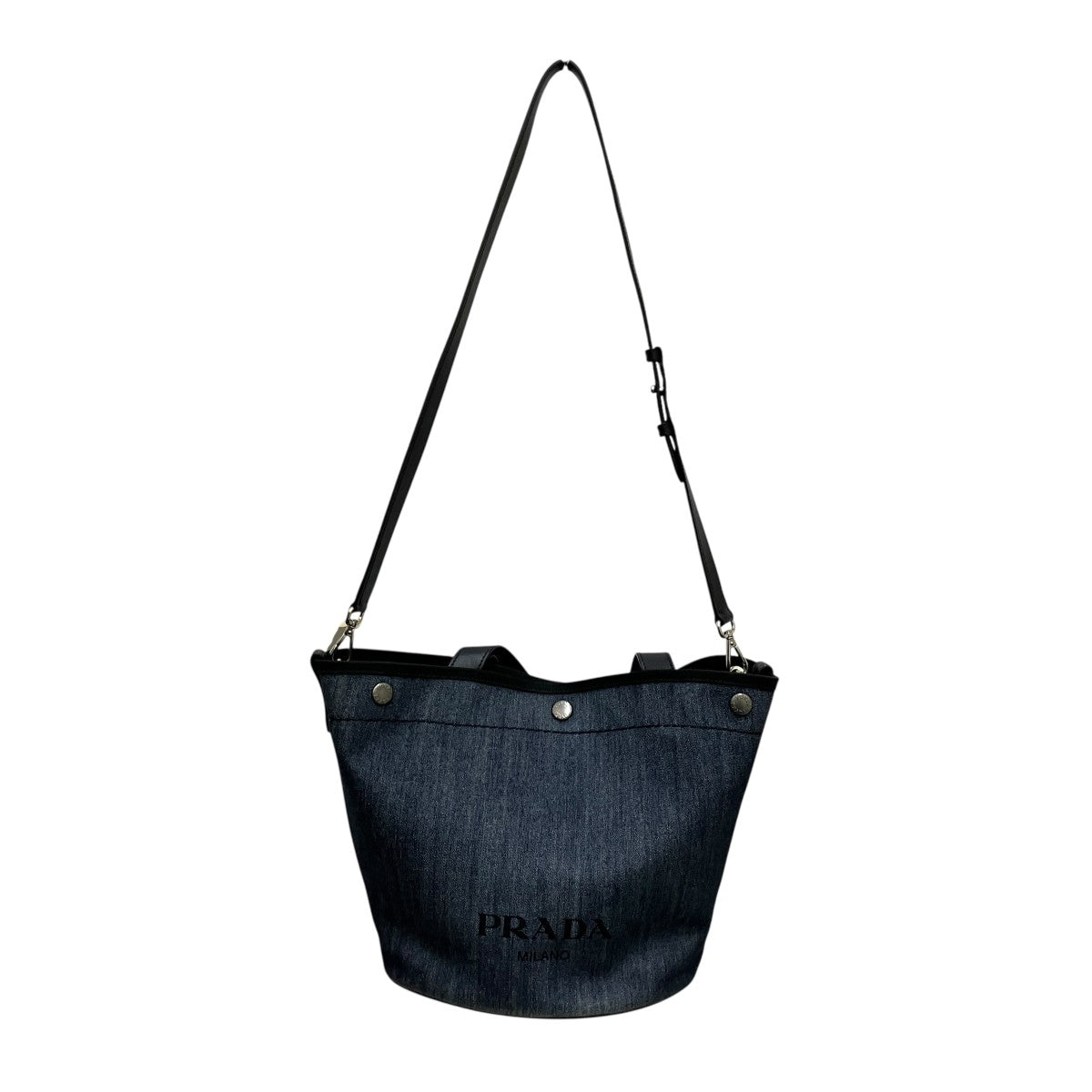 PRADA(プラダ) 2WAY ポーチ付ロゴデニムトートバッグ 103 インディゴ