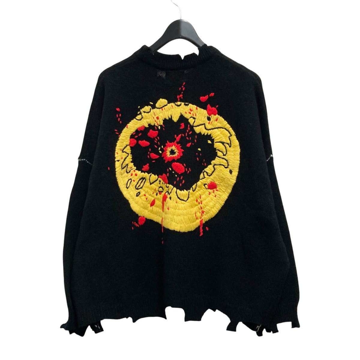 SAINT MICHAEL(セントマイケル) CP CREW KNITSMILEダメージ加工ニット