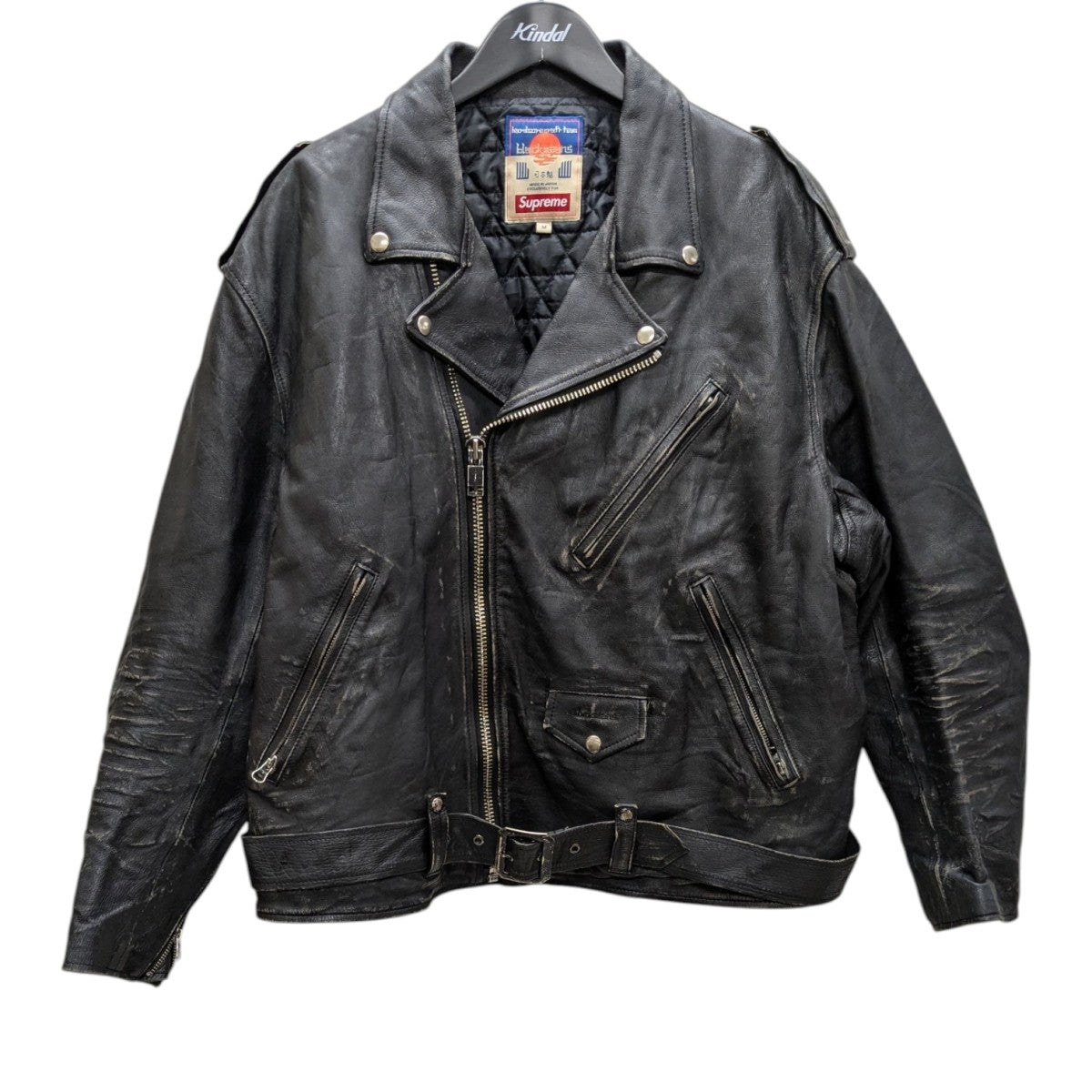 Supreme×blackmeans Painted Leather Motorcycle Jacketライダース