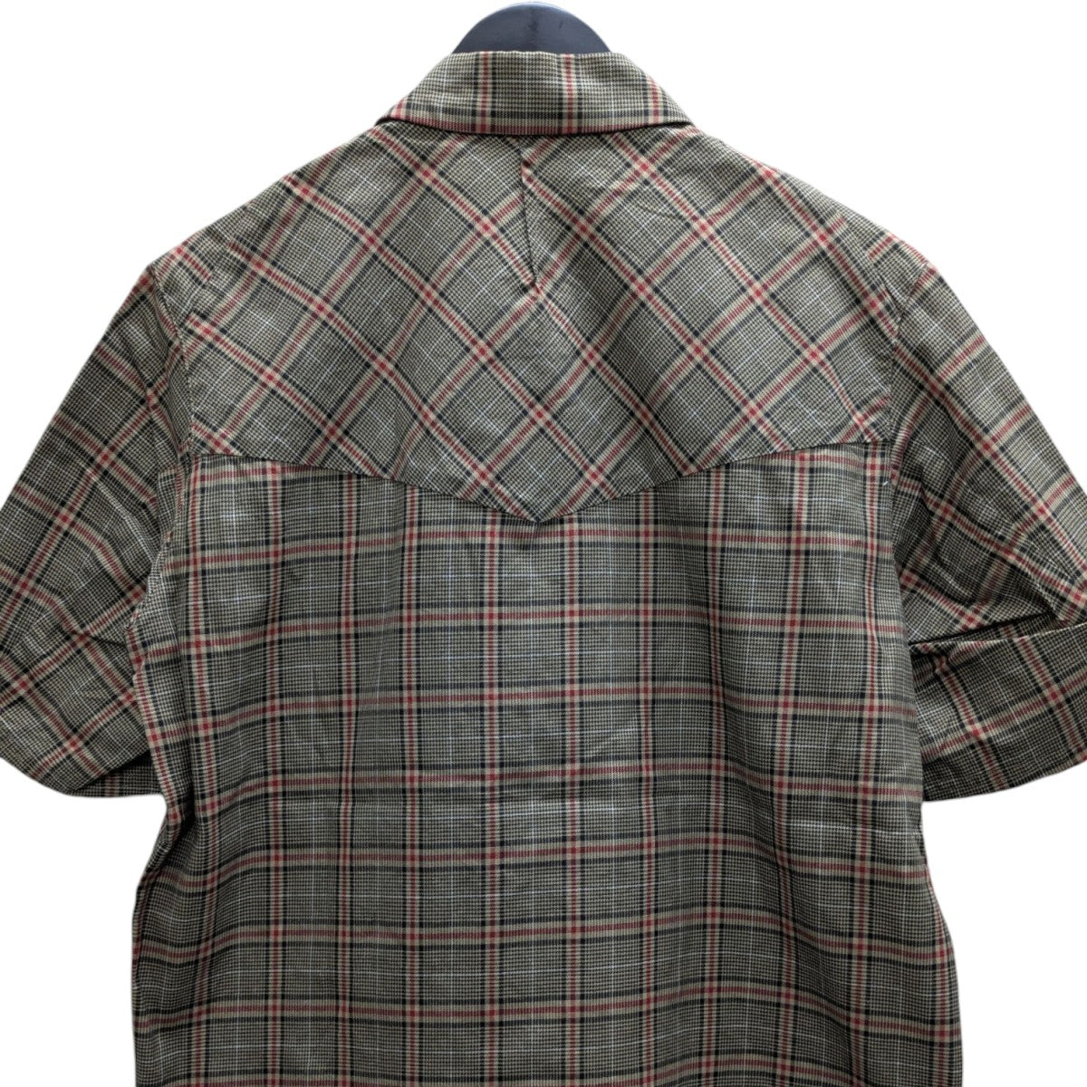 NUMBER (N)INE(ナンバーナイン) 半袖チェックシャツ グレー×レッド