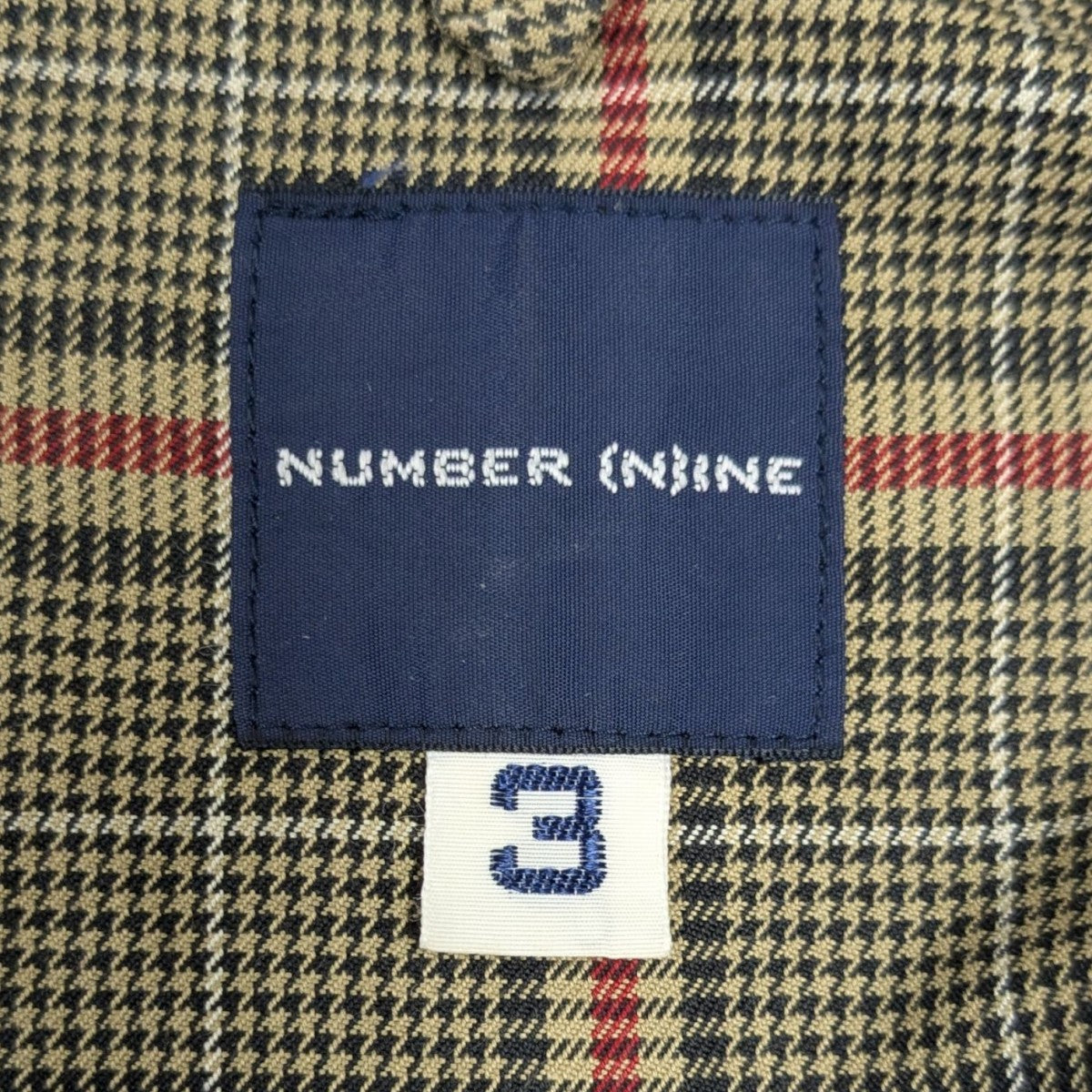 NUMBER (N)INE(ナンバーナイン) 半袖チェックシャツ グレー×レッド