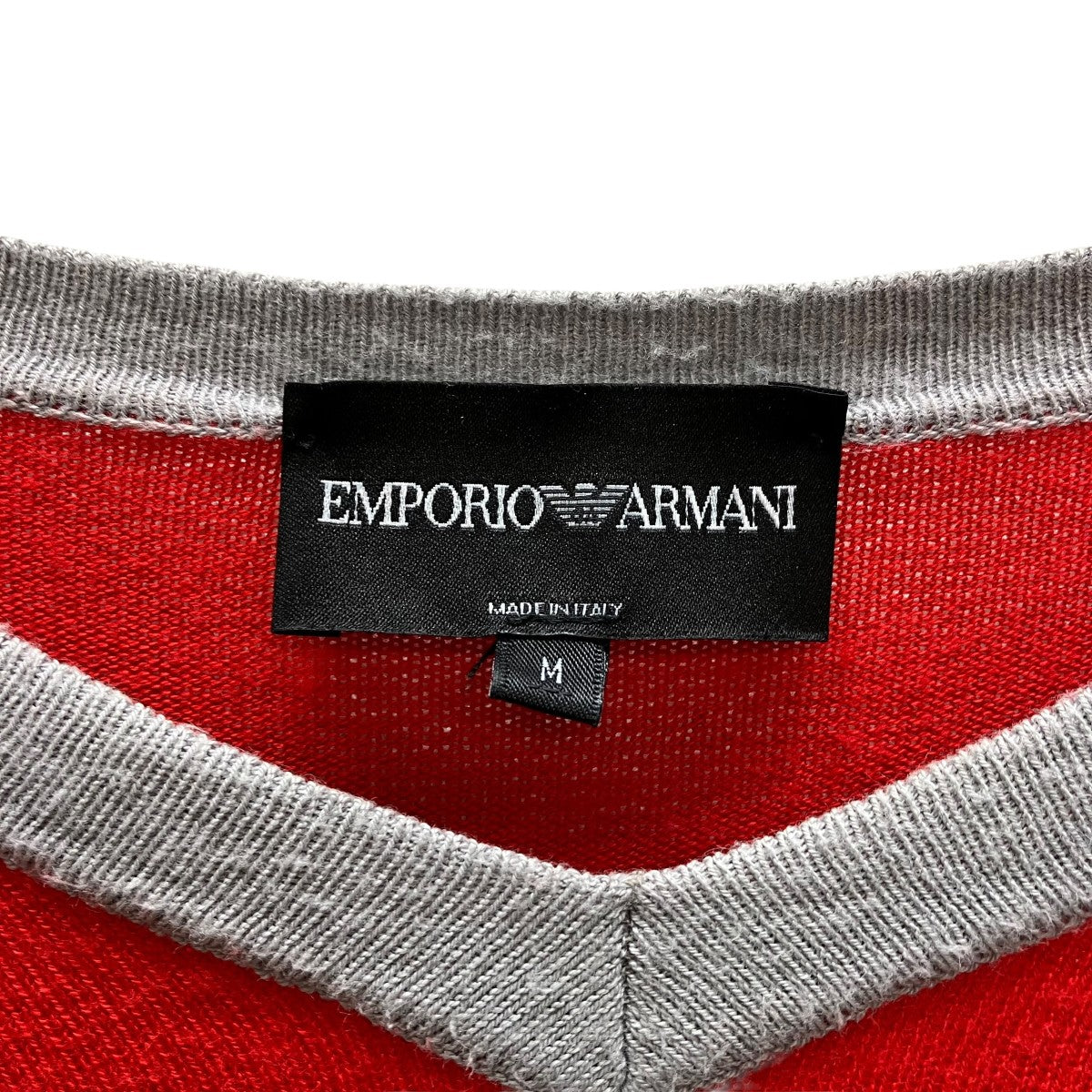 EMPORIO ARMANI(エンポリオアルマーニ) Vネックセーター レッド サイズ