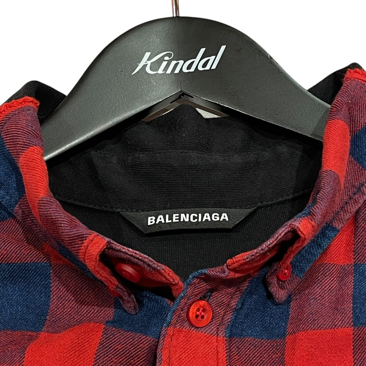 BALENCIAGA(バレンシアガ) チェックシャツ691258 691258 レッド サイズ