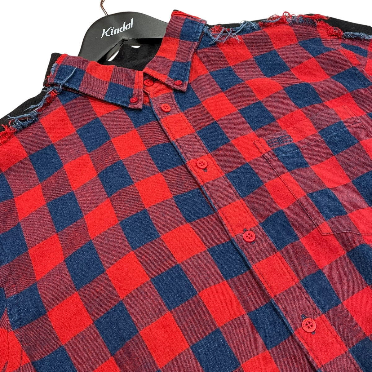 BALENCIAGA(バレンシアガ) チェックシャツ691258 691258 レッド サイズ