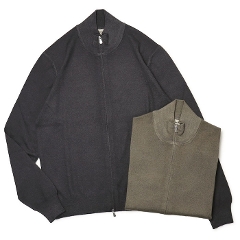 グランサッソ / GRANSASSO / ダブル ZIP スタンドカラー ニット