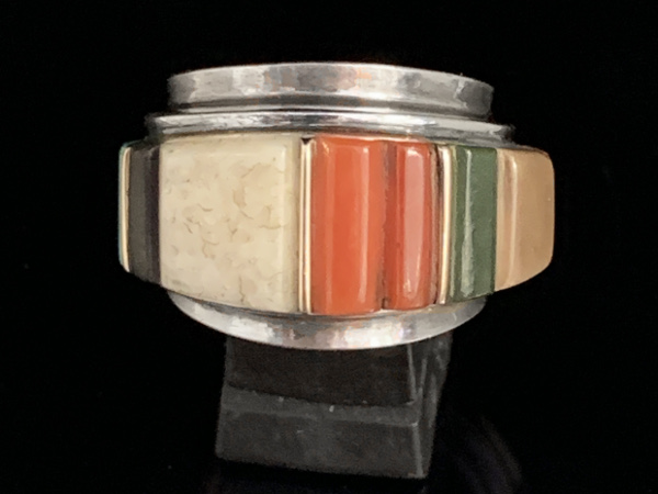Charles Loloma = Multistone Inlay Band Ring リングサイズ7号
