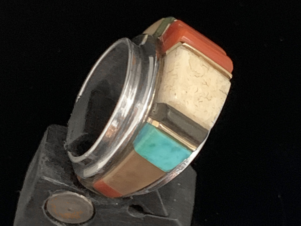 Charles Loloma = Multistone Inlay Band Ring リングサイズ7号
