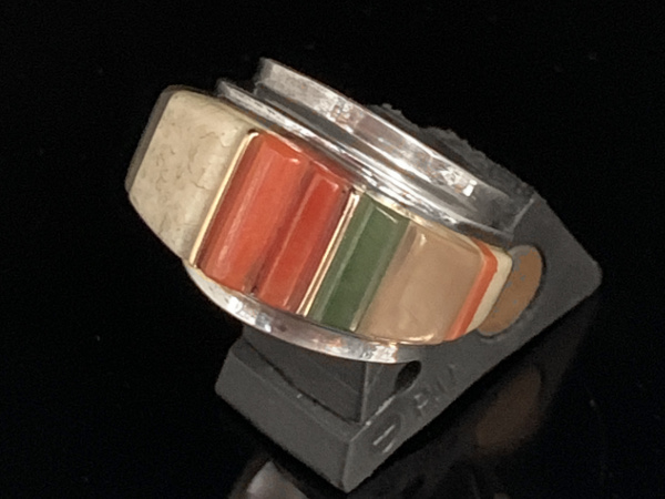 Charles Loloma = Multistone Inlay Band Ring リングサイズ7号