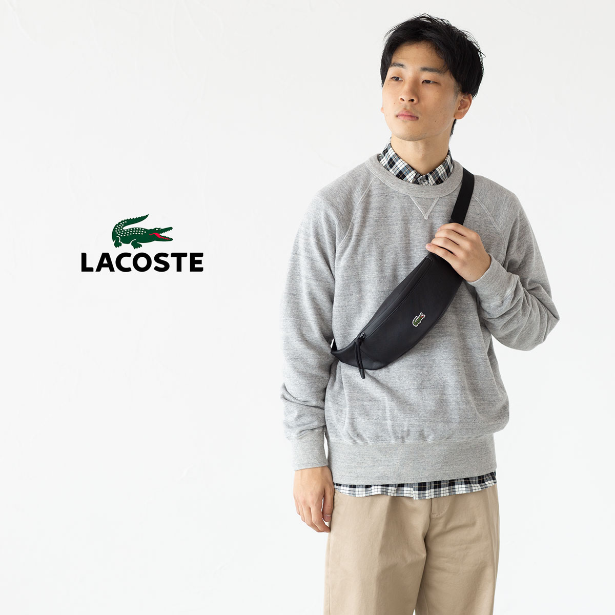 楽天市場】ラコステ オシアン レザー レポーター バッグ LACOSTE