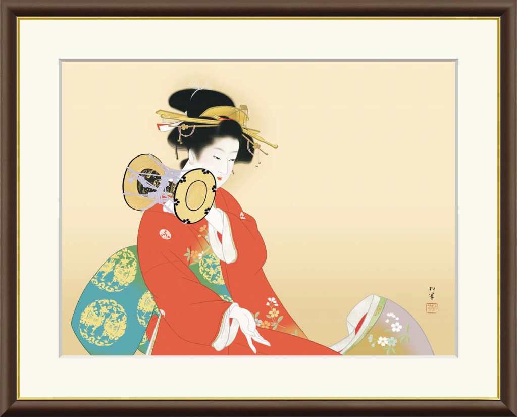 楽天市場】上村松園 鼓の音 52×42cm うえむら しょうえん 日本画 美人