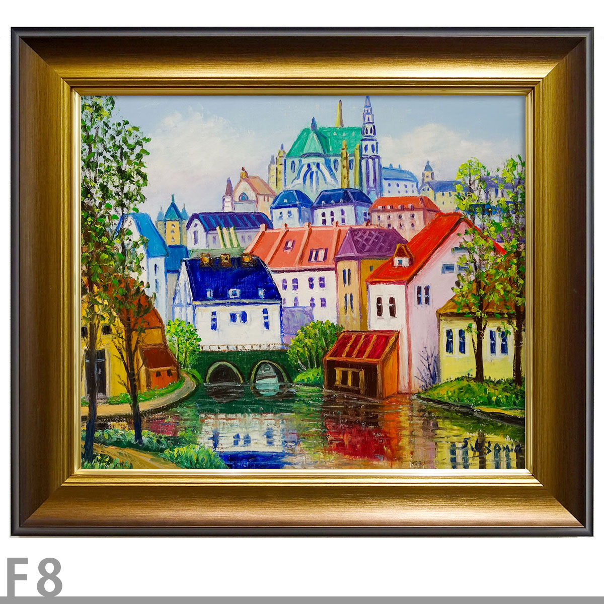 楽天市場】絵画 油彩画 F6号 エッフェル塔の見える街角 渡瀬七生