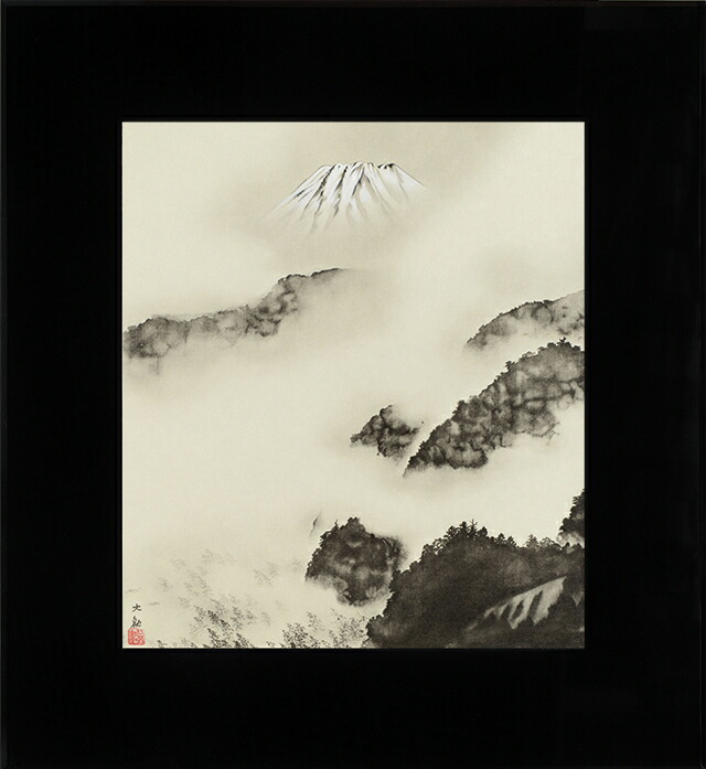 楽天市場】横山大観 柿 日本画 ブラックガラスフレーム 黒額 巨匠 色紙