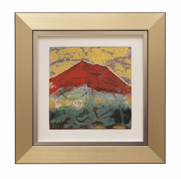 楽天市場】送料無料 五彩の富士山 赤富士 特大 池田 満寿夫 レリーフ