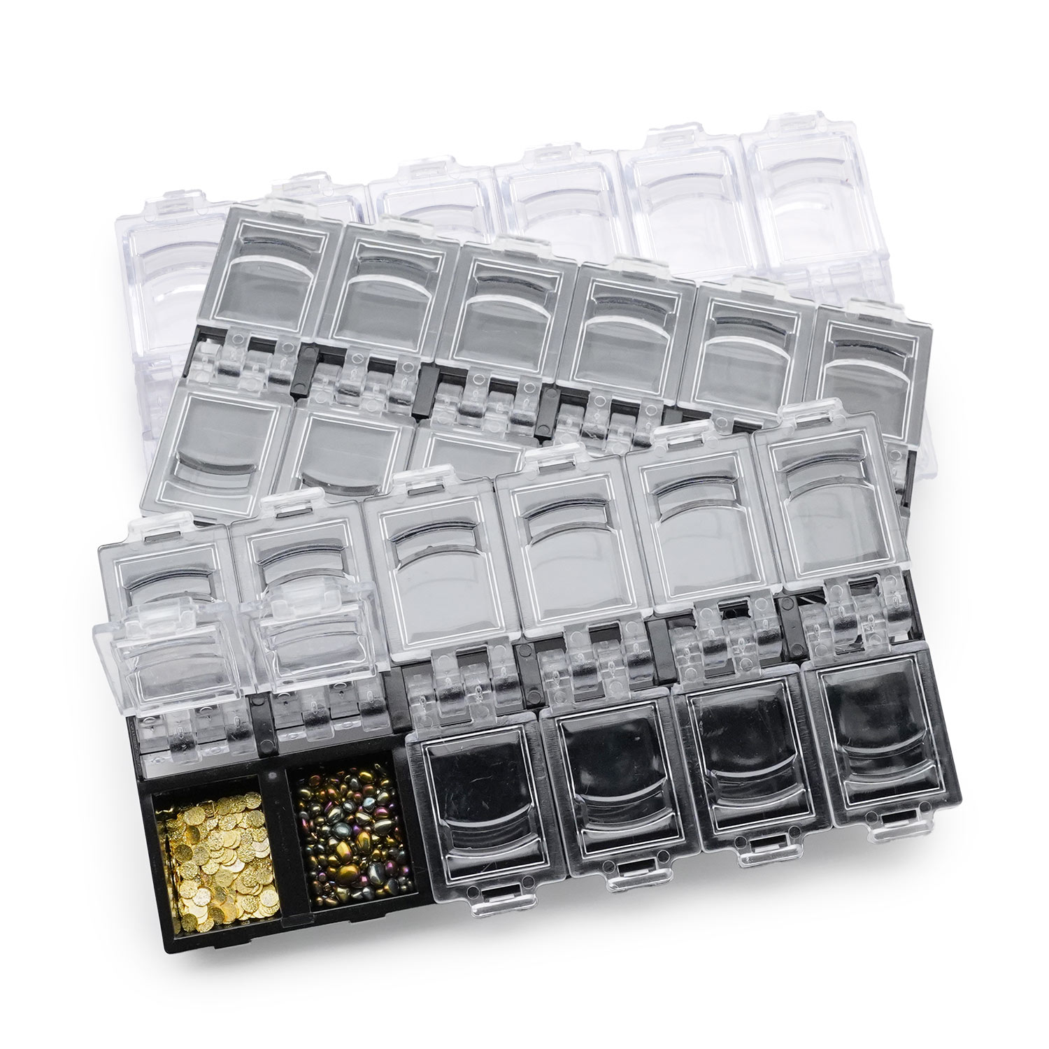 楽天市場】カチッと閉じる12格ケース 6セット入り メタルスタッズ 卸売