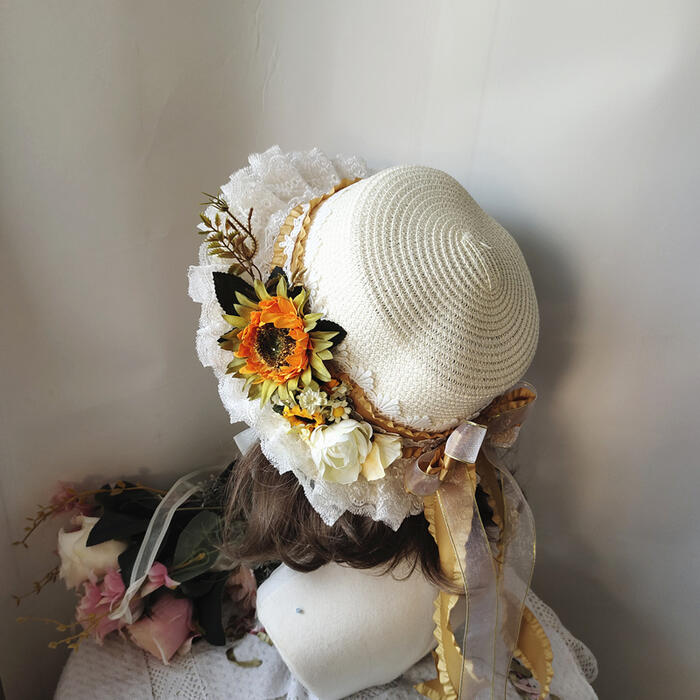 楽天市場】ロリータ 麦わら帽子 ロリィタ 豪華 ハンドメイド 日除け 夏