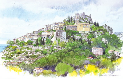 楽天市場】奥津 国道 絵画・アート(版画額装品)/花咲くレストラン/海外