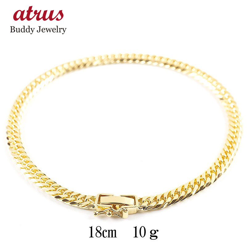 楽天市場】18金 ブレスレット メンズ 喜平 6面ダブル 18cm 10g